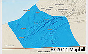 Political 3D Map of Tan-Tan, shaded relief outside