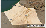 Satellite 3D Map of Tan-Tan, darken