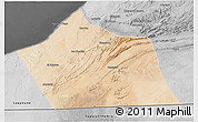 Satellite 3D Map of Tan-Tan, desaturated