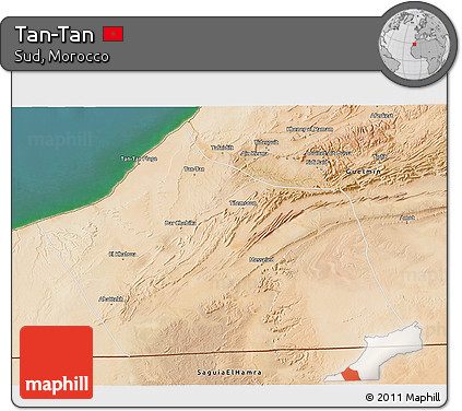 Satellite 3D Map of Tan-Tan