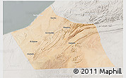 Satellite 3D Map of Tan-Tan, lighten, semi-desaturated