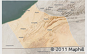 Satellite 3D Map of Tan-Tan, semi-desaturated