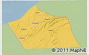 Savanna Style 3D Map of Tan-Tan, single color outside