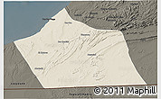 Shaded Relief 3D Map of Tan-Tan, darken