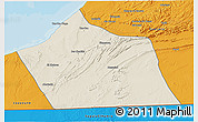 Shaded Relief 3D Map of Tan-Tan, political outside