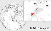 Blank Location Map of Tan-Tan, highlighted country, within the entire country