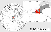 Blank Location Map of Tan-Tan, highlighted country, highlighted parent region