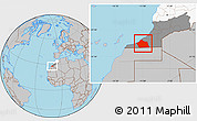 Gray Location Map of Tan-Tan, highlighted country, highlighted parent region