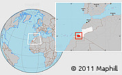 Gray Location Map of Tan-Tan, highlighted parent region, within the entire country