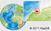Physical Location Map of Tan-Tan, highlighted country