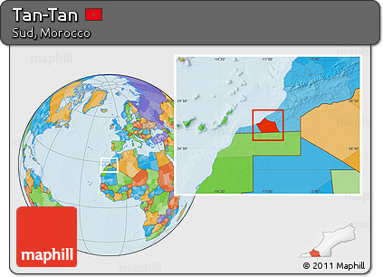 Political Location Map of Tan-Tan