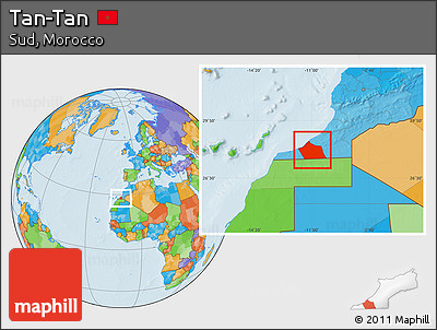 Political Location Map of Tan-Tan
