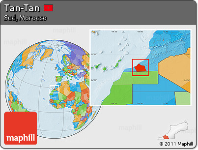 Political Location Map of Tan-Tan