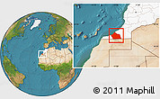 Satellite Location Map of Tan-Tan, highlighted country