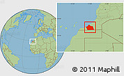 Savanna Style Location Map of Tan-Tan