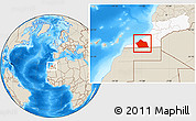 Shaded Relief Location Map of Tan-Tan, highlighted parent region