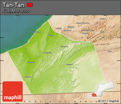 Physical Map of Tan-Tan, satellite outside