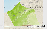 Physical Map of Tan-Tan, shaded relief outside