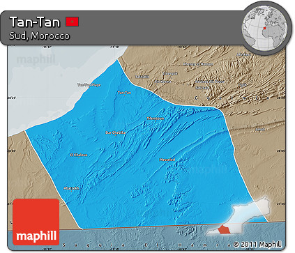 Political Map of Tan-Tan, semi-desaturated