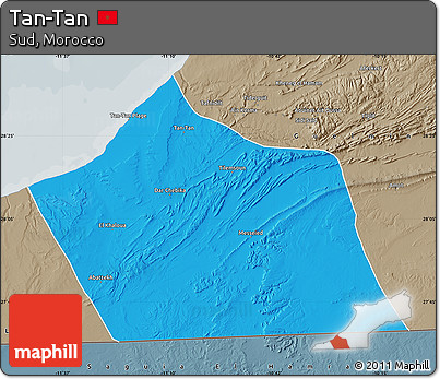 Political Map of Tan-Tan, semi-desaturated