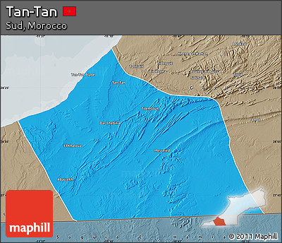 Political Map of Tan-Tan, semi-desaturated