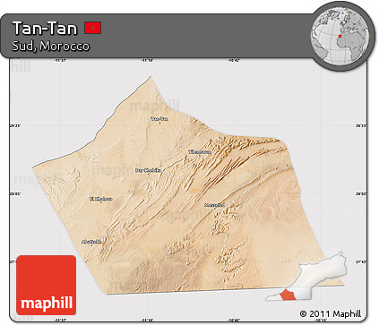 Satellite Map of Tan-Tan, cropped outside