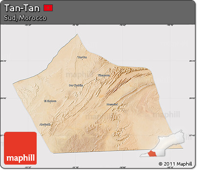 Satellite Map of Tan-Tan, cropped outside
