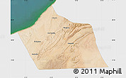 Satellite Map of Tan-Tan, single color outside