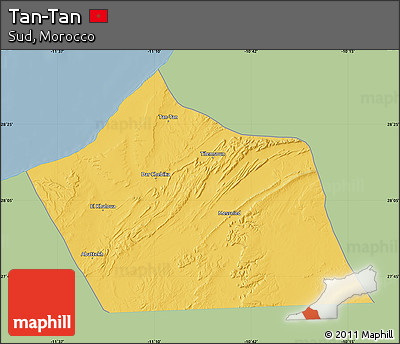 Savanna Style Map of Tan-Tan, single color outside