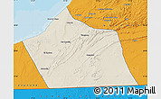 Shaded Relief Map of Tan-Tan, political outside