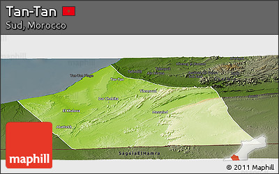 Physical Panoramic Map of Tan-Tan, darken