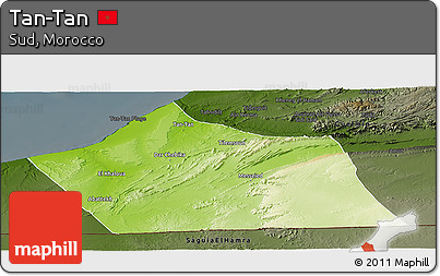 Physical Panoramic Map of Tan-Tan, darken