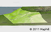 Physical Panoramic Map of Tan-Tan, darken
