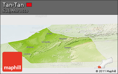Physical Panoramic Map of Tan-Tan, lighten