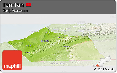 Physical Panoramic Map of Tan-Tan, lighten