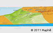 Physical Panoramic Map of Tan-Tan, political outside