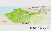 Physical Panoramic Map of Tan-Tan, shaded relief outside