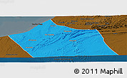 Political Panoramic Map of Tan-Tan, darken