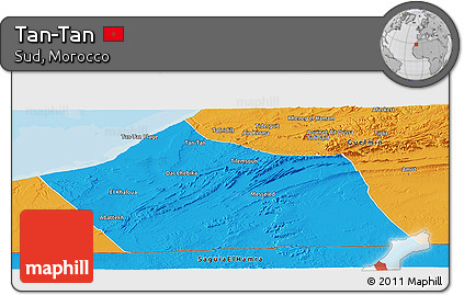 Political Panoramic Map of Tan-Tan