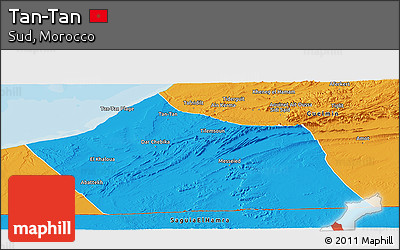 Political Panoramic Map of Tan-Tan