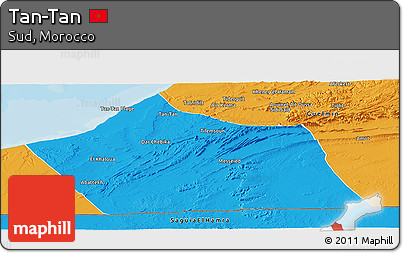 Political Panoramic Map of Tan-Tan