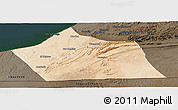 Satellite Panoramic Map of Tan-Tan, darken
