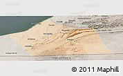 Satellite Panoramic Map of Tan-Tan, semi-desaturated