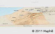 Satellite Panoramic Map of Tan-Tan, shaded relief outside