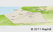 Shaded Relief Panoramic Map of Tan-Tan, physical outside