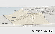Shaded Relief Panoramic Map of Tan-Tan, semi-desaturated
