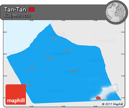 Political Simple Map of Tan-Tan, single color outside