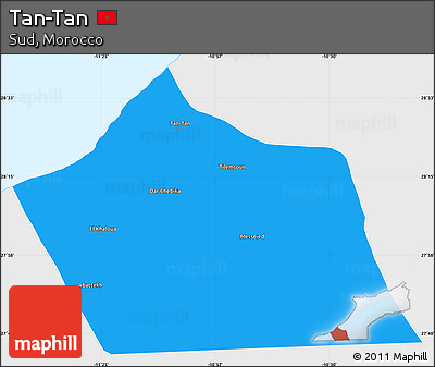 Political Simple Map of Tan-Tan, single color outside