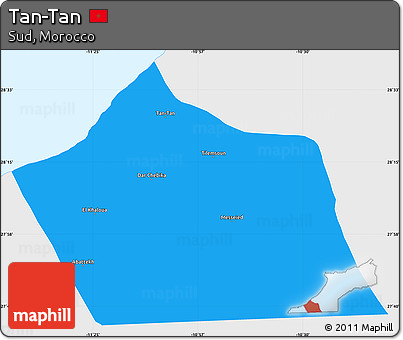 Political Simple Map of Tan-Tan, single color outside