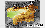 Physical 3D Map of Taroudant, darken, desaturated